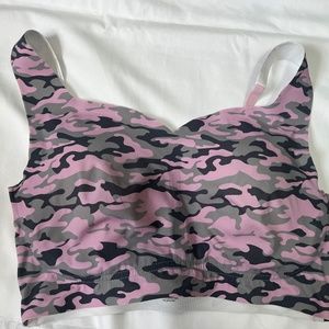 Rhonda Shear Pink Print Camouflage Sports Bra XL